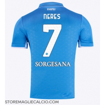 SSC Napoli David Neres #7 Maglia Gara Casa Repliche 2024-25